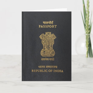 Cartão Greeting Card, passport, Republic of India