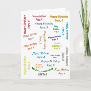 Cartão Greeting Card September,  8 Birthday