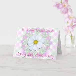 Cartão Greeting Card - White Cosmos - 2nd Anniversary