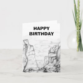 Cartão Greeting Card with canyon sketched on it