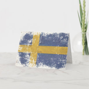 Cartão Greeting Card with Dirty Vintage Flag from Sweden