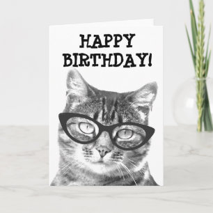 Cartão Greeting card with funny cat photograph