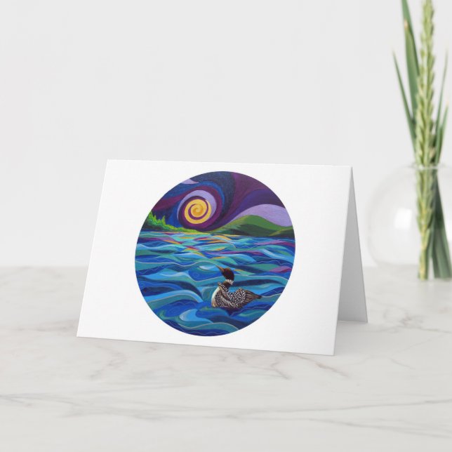 Cartão Greeting card with Loon. (Frente)