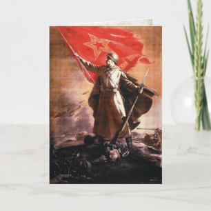 Cartão Greeting Card with Russian WWII Propaganda Print