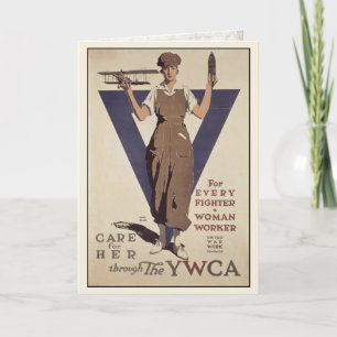 Cartão Greeting Card with WWII Propaganda Poster Print
