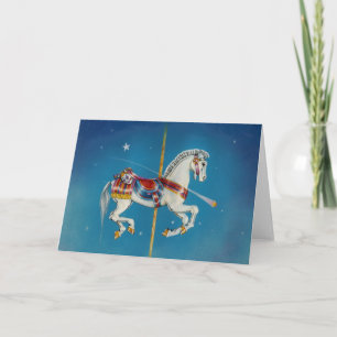 Cartão Greeting Cards - Red, White & Blue Carousel Horse
