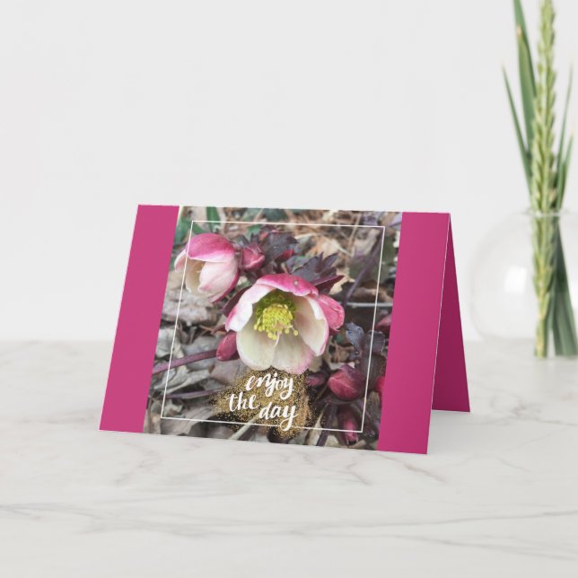 CARTÃO GREETING DE DIA DE AS MÃES COM FLORES DE TINTA (Frente)