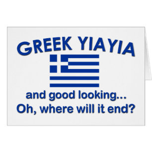 Cartão Grego bonito Yia Yia