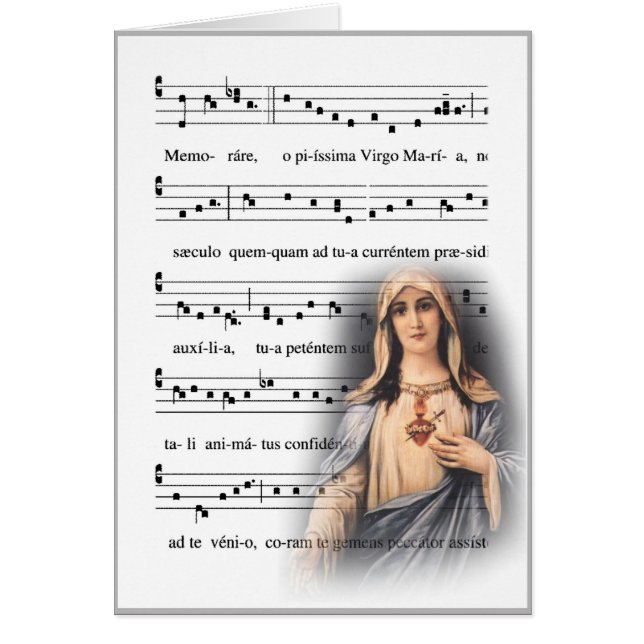 Cartão Gregorian Chant Memare Music Virgin Mary (Frente)
