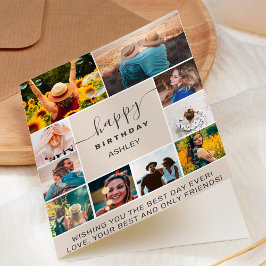 Cartão Grelha de colagem de fotografias de 10 rochas bege