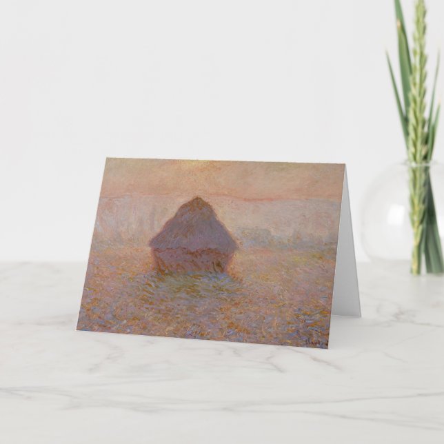 Cartão Gretenstack de Claude Monet, Sun no Monte (1891) (Frente)