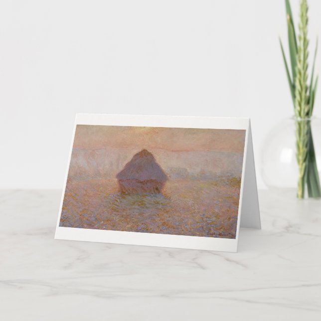Cartão Gretenstack de Claude Monet, Sun no Monte (1891) (Frente)