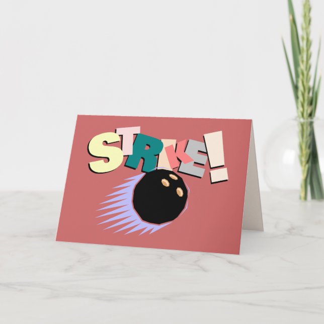 Cartão greve! Boliche ou parabéns (Frente)