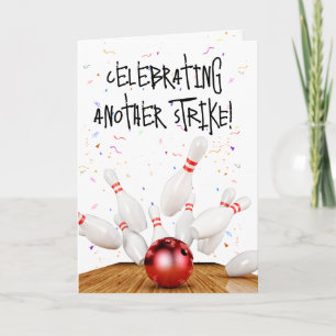 Cartão Greve de Boliches de Aniversário