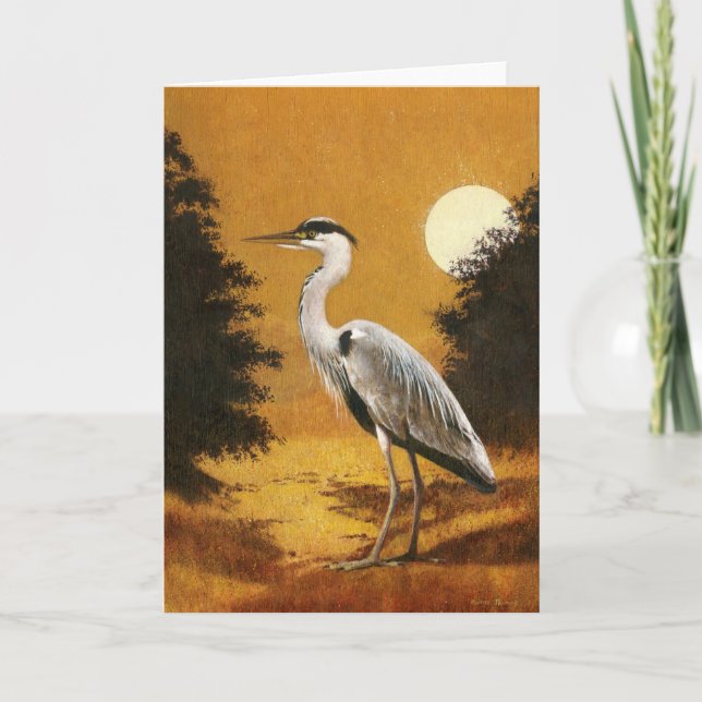 Cartão Grey Heron Greetings Card (Frente)