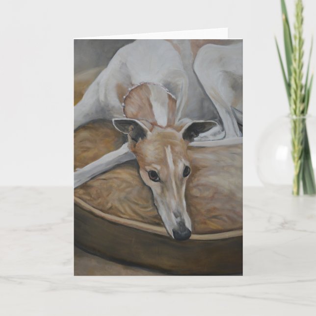 Cartão Greyhound Dog Art (Frente)