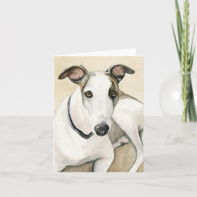 Cartão Greyhound Dog Art Notecard (Frente)