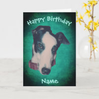 Greyhound Dog Face Personalizado Aniversário