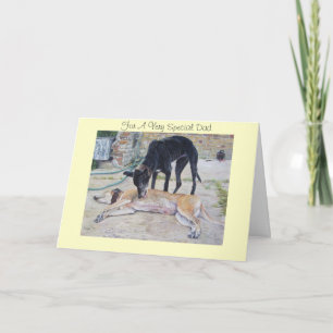 Cartão greyhound dogs scenic landscape for dad