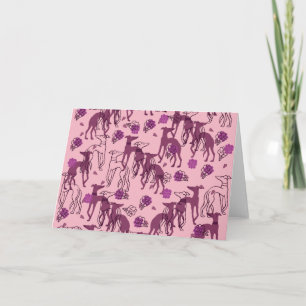 Cartão Greyhounds Garden Artwork Greyhound Roses