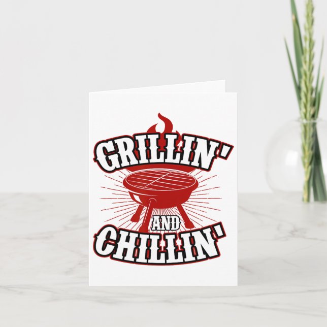 Cartão Grillin E Chillin - 4 De Julho Hamburger Grilli (Frente)