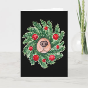 Cartão Grinalda De Natal De Nariz De Cachorro Fofo Mãe De