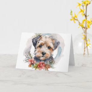 Cartão Grinalda de Natal Yorkipoo Pupila Festiva