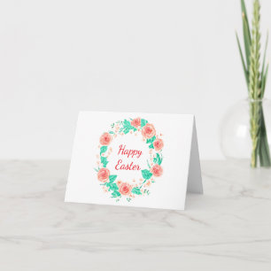 Cartão Grinalda de rosa de aquarela rosa personalizada