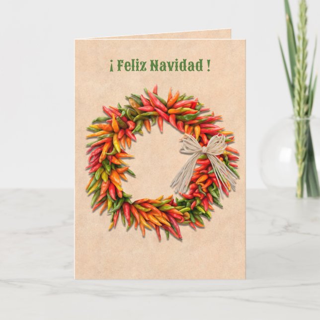 Cartão Grinalda do Sudoeste do Chile Feliz Navidad Natal (Frente)
