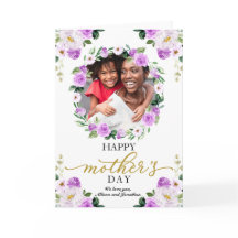 Grinalda Floral Roxa Feliz Dia das Mães
