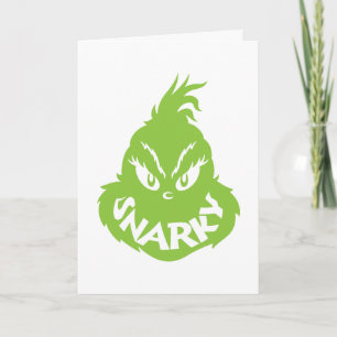 Cartão Grinch Malicioso   Rosto de Grinch