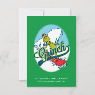 Cartão Grinch Snowboarding