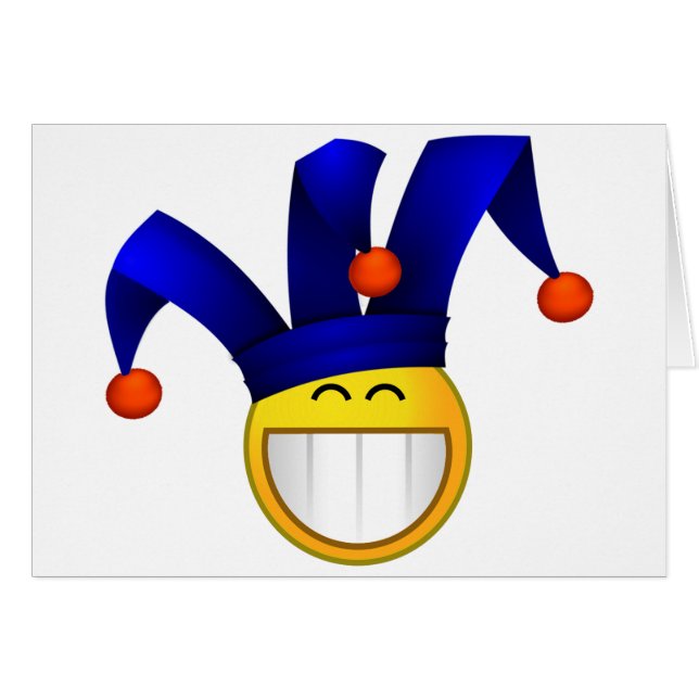 Cartão Grinning Emoji Jester (Frente Horizontal)