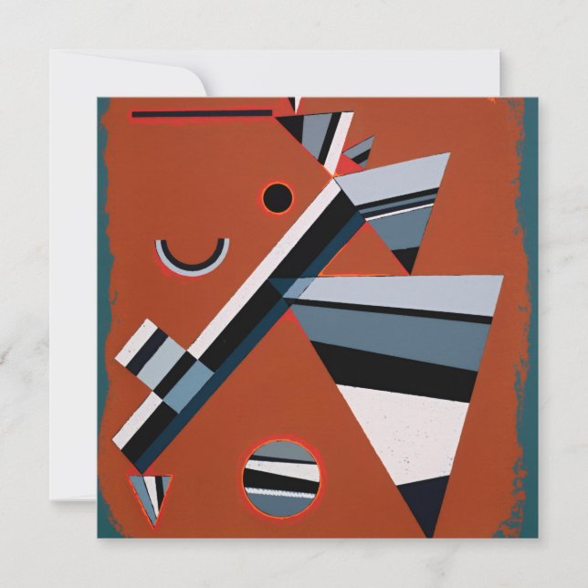 Cartão Gris por Kandinsky Abstrato Painting Modern Art (Frente)