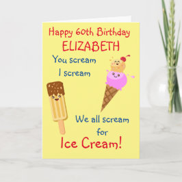 Cartão Gritar Engraçado, Sorvete Humor, Bastante Retrato 