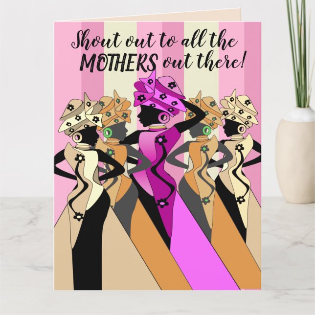 Cartão Grite com todas as mães, Dia de as mães (Frente)