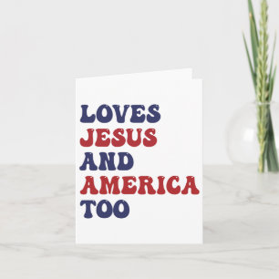 Cartão Groovy ama Jesus e América a Deus, cristão 4