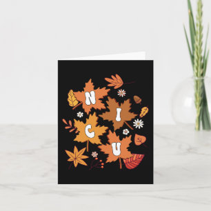Cartão Groovy Autumn NICU Enferse Maple Leaf Fall Vibes D