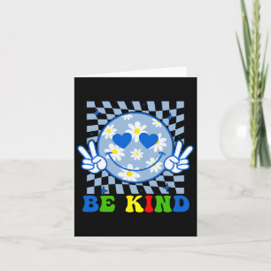 Cartão Groovy Be Kind Flower Kindness Sorri Face Autismo 