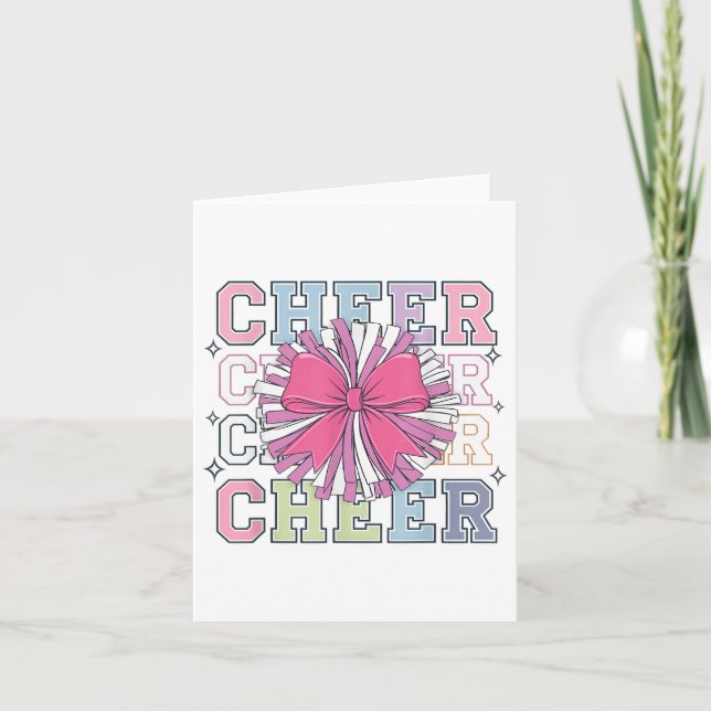 Cartão Groovy Cheer Coquette Arco Cheerhead (Frente)