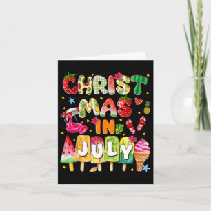 Cartão Groovy Christmas Em Julho No Verão No Havaí Mulher