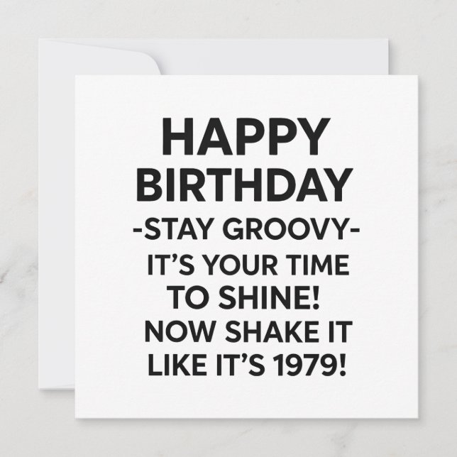 Cartão Groovy Disco Birthday Card Gen X (Frente)