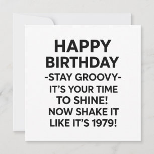 Cartão Groovy Disco Birthday Card Gen X