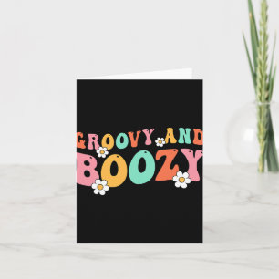 Cartão Groovy E Boozy Bride Bridesmaid Groovy Bachelore