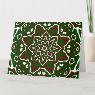Cartão Groovy Eclectic Ornamentado Natal Padrão Mandala