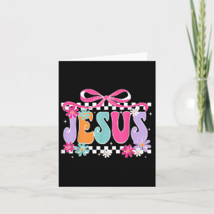 Cartão Groovy Floral Jesus Coquette Arco Religioso Christ