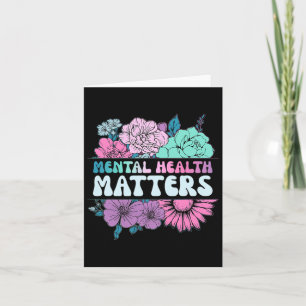 Cartão Groovy Flower Retro Mental Health Problems Awarene