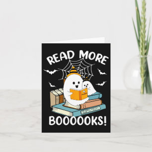 Cartão Groovy Halloween Ghost Leia Mais Livros Bibliotecá