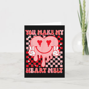 Cartão Groovy Heart Você Faz Meu Coração Derreter Dia de