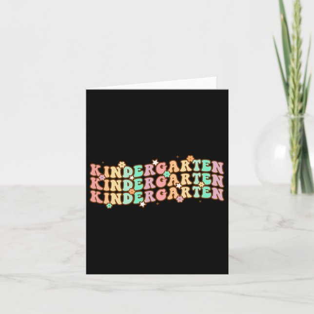 Cartão Groovy Kindergarten Vibes Rosto Professores De Ret (Frente)
